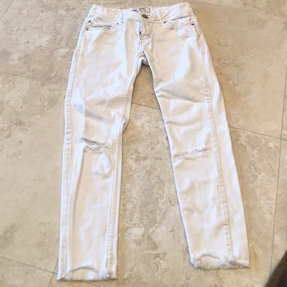 Free People white jeans